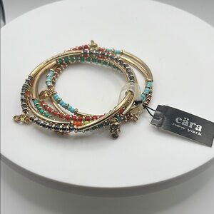 1354. Cara New York Multicolor‎ Beaded Bracelet Bangle Set